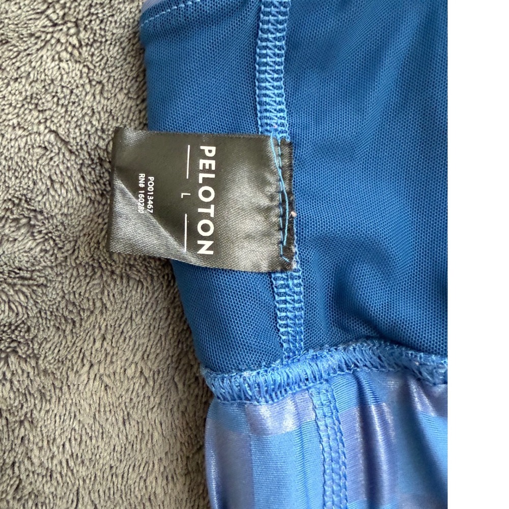 Peloton Sports Bra Women Large Blue NWOT Checkered Metallic Racerback P0013467 - Picture 4 of 7